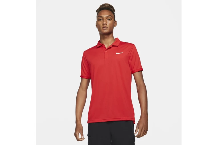 Nikecourt Dri-fit Victory Tennispolo Rood Heren