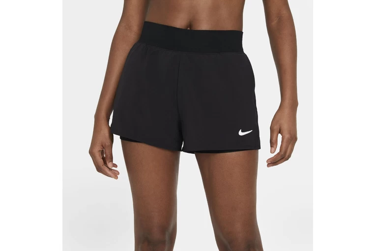 NikeCourt Flex Victory Tennisshort Zwart/wit Dames