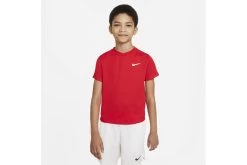 NikeCourt Dri-fit Victory Tennisshirt Rood/wit Kids