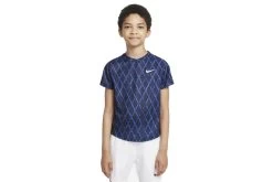 NikeCourt Dri-FIT Victory Printed Top Donkerblauw KIDS