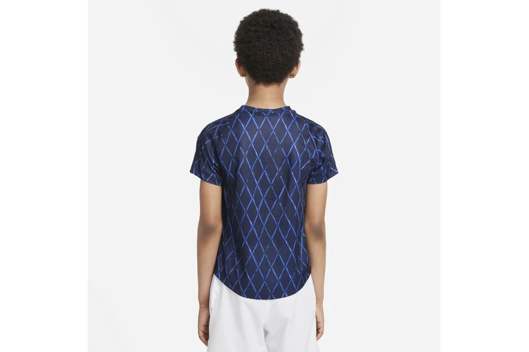 NikeCourt Dri-FIT Victory Printed Top Donkerblauw KIDS - Afbeelding 2