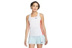 NikeCourt Dri-FIT Slam Tennistopje Wit/Team Orange/Glacier Blue/Zwart Dames