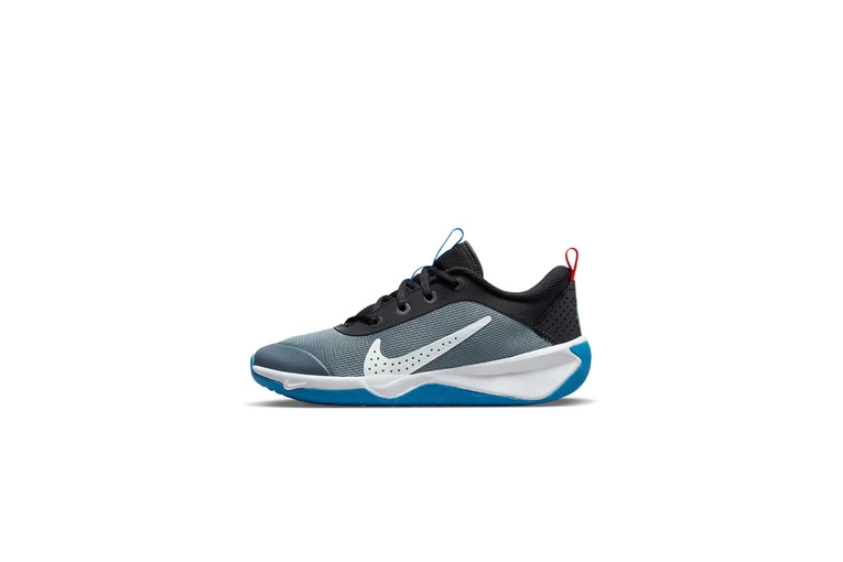 Nike Omni Multi-Court Tennisschoenen Cool Grey/Zwart/Light Crimson/Photo Blue KIDS - Afbeelding 2